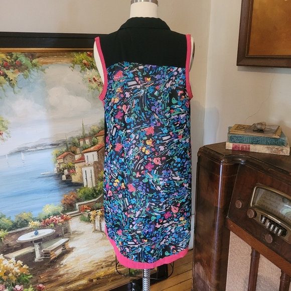 Nicole Miller floral chiffon loose top size Medium - Picture 4 of 5